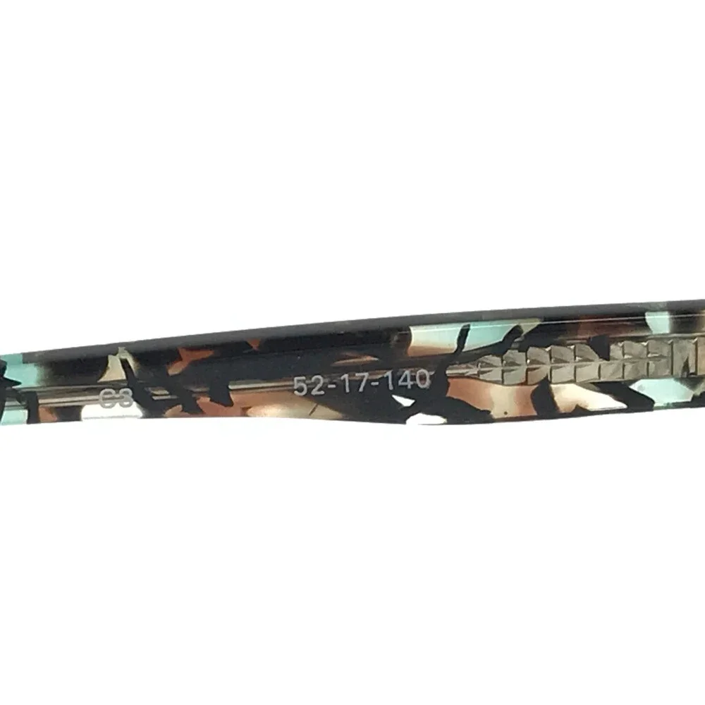 Adin Thomas Eyeglasses Frames AT-580 C3 Blue Brown Marble Cat Eye 52-17-140